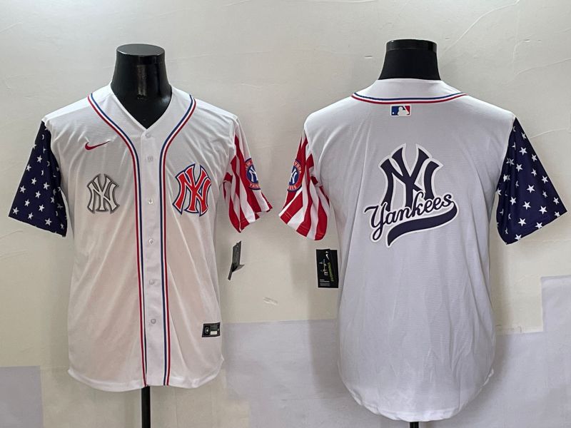 Men New York Yankees Blank White a generation of national flags Jointly Name 2025 Nike MLB Jersey style 21